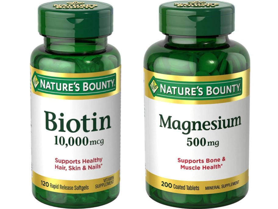 stock images of biotin and magnesium vitamins