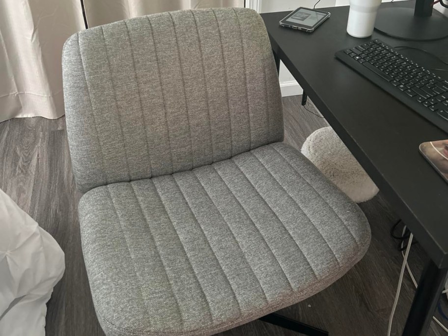 armless gray desk chair