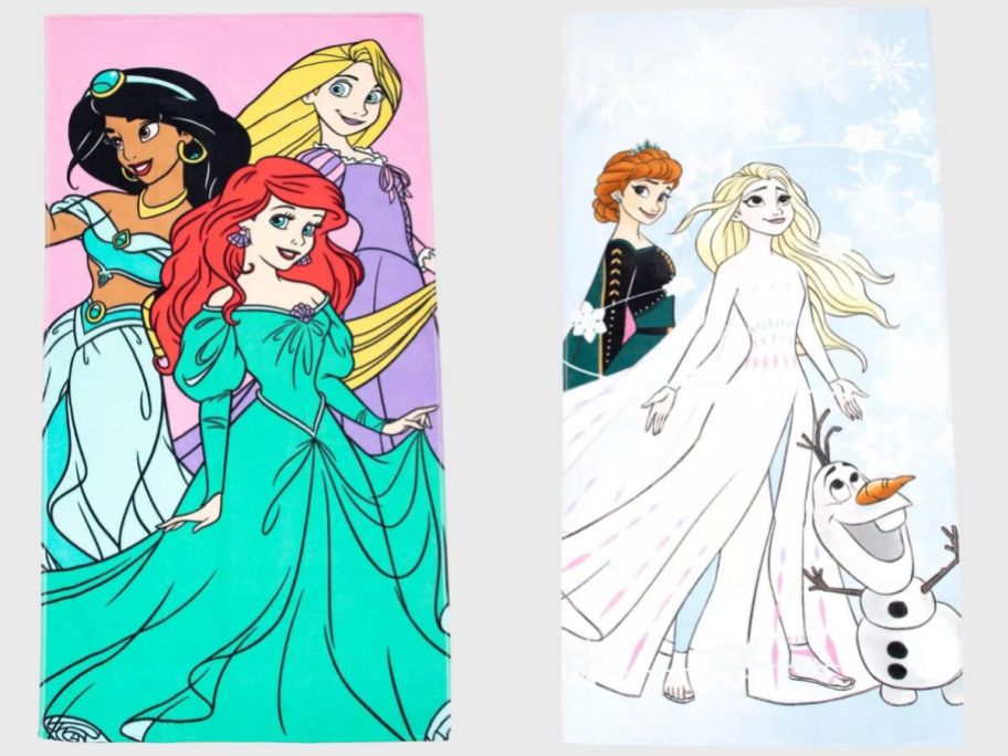 Disney Princess and Disney Frozen beach towels