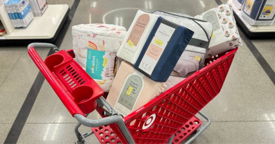 bedding clearance items in a target shopping cart