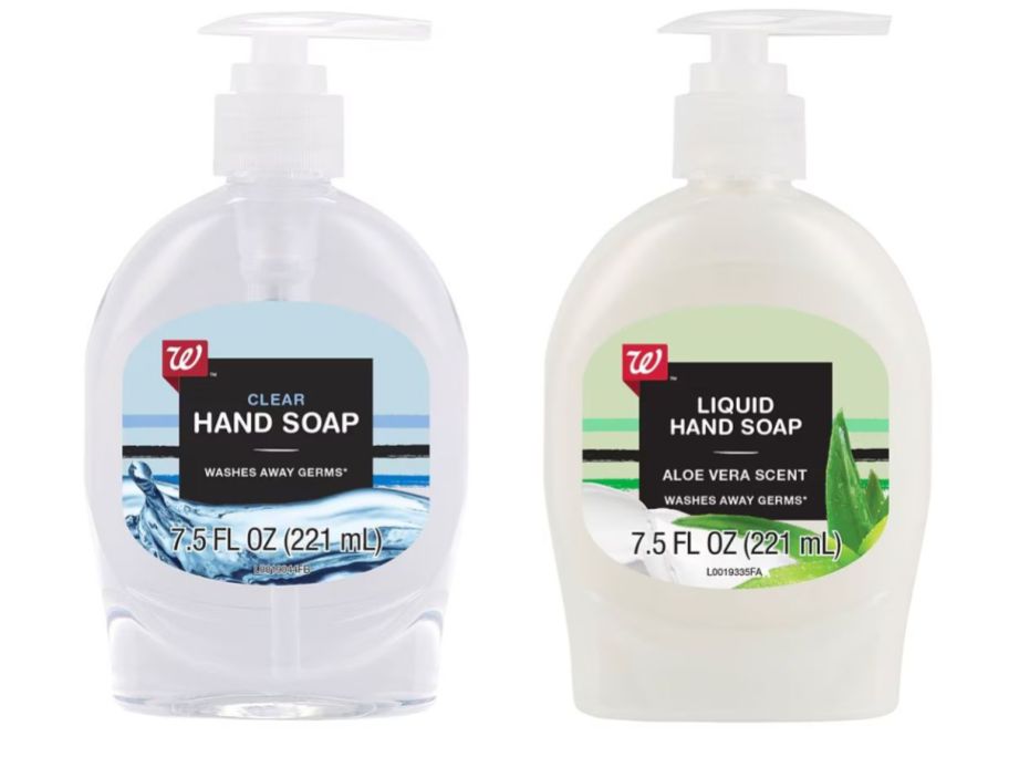 walgreens hand soaps on white background