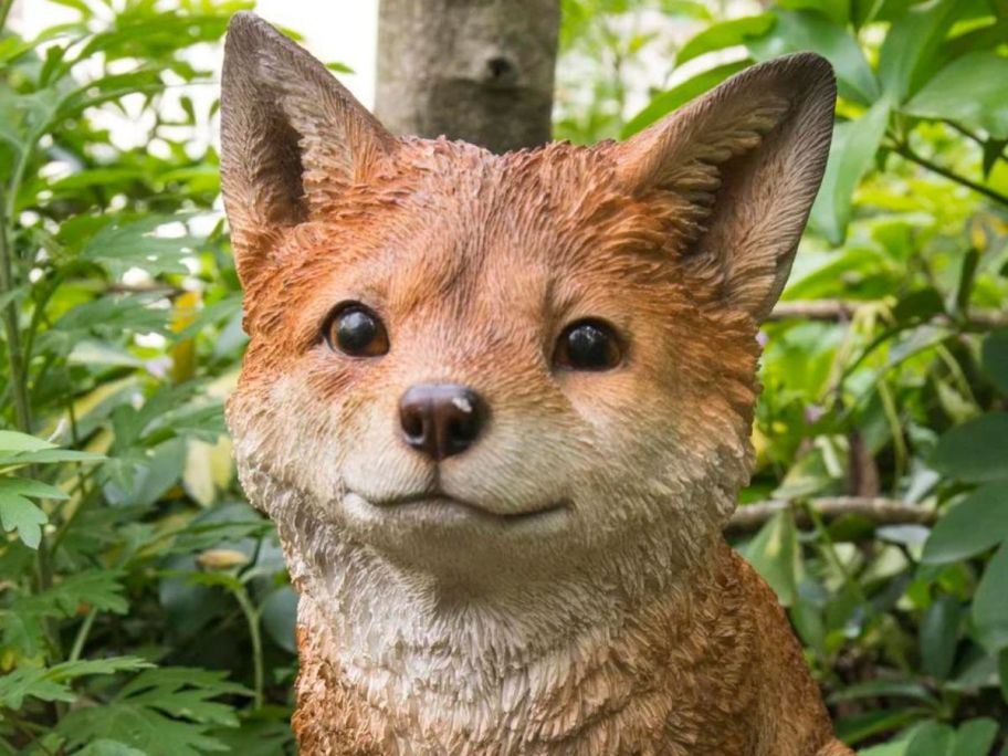 fox statue in yard