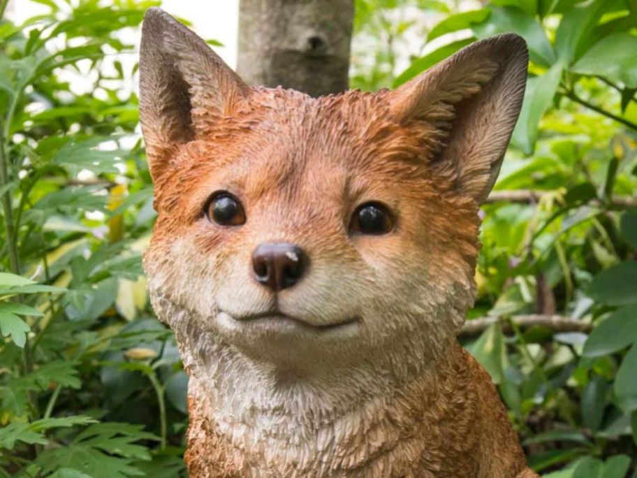 fox statue in yard