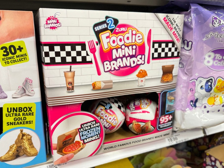 zuru foodie mini balls in display on shelf