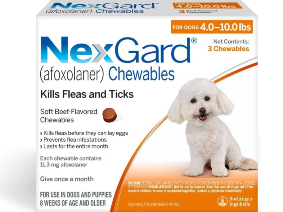 box of NexGard Chewables for dogs
