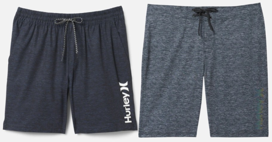 black and grey heathered Hurley board shorts