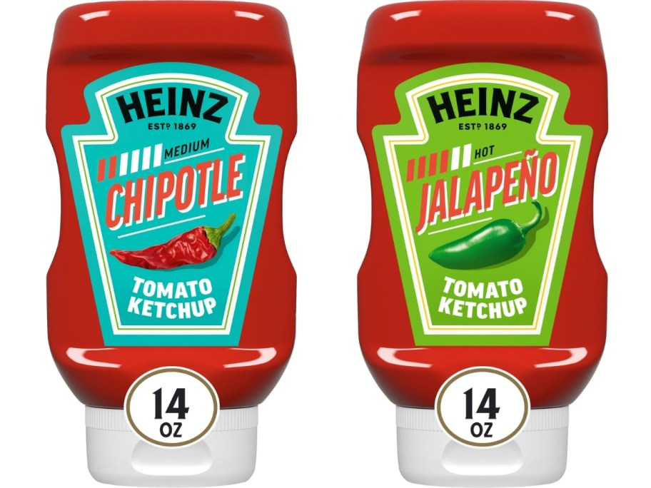 Heinz Chipotle and Jalapeno Ketchup Bottles