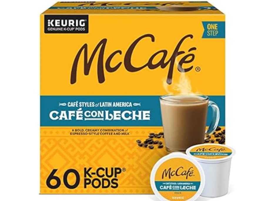 box of McCafe Cafe con Leche Serve K-Cups