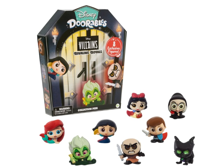 Disney Doorables set with box and figures in front of it