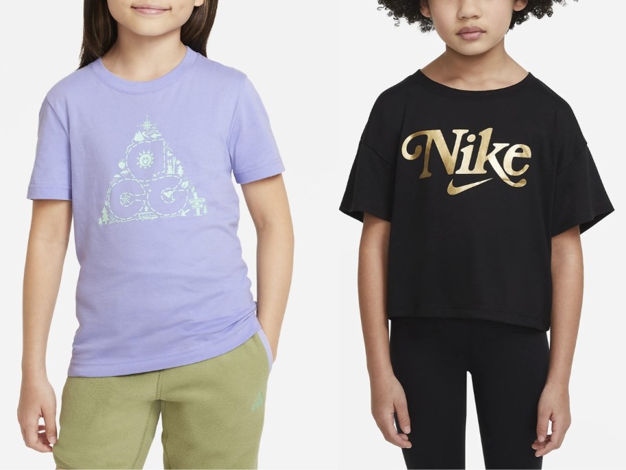 kids wearing Nike logo tshirts