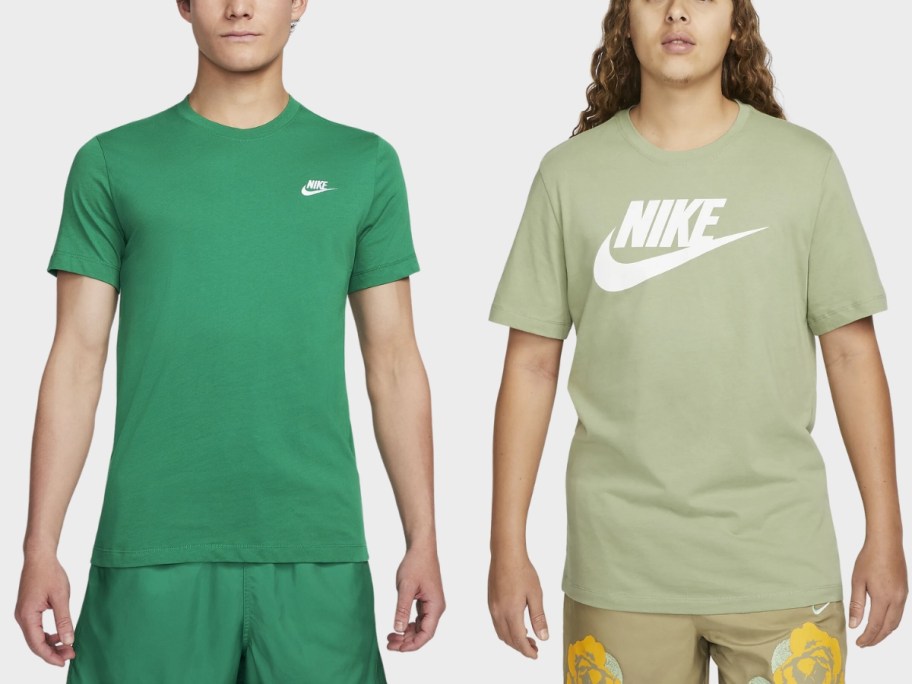 men wearing different styles of Nike t-shirts