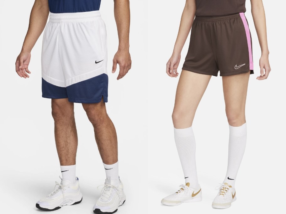man and woman wearing Nike shorts
