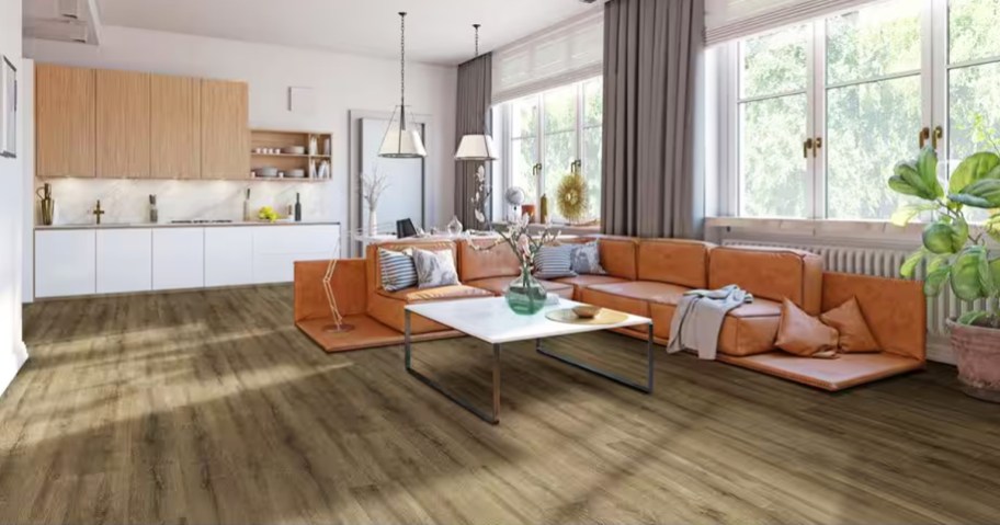 brown wood flooring in living room