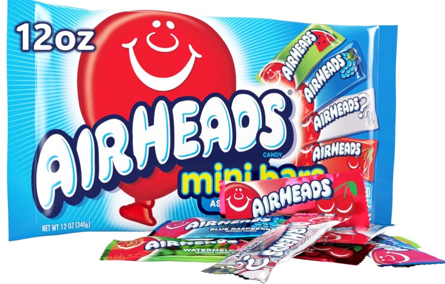variety pack of mini bars of airheads candy