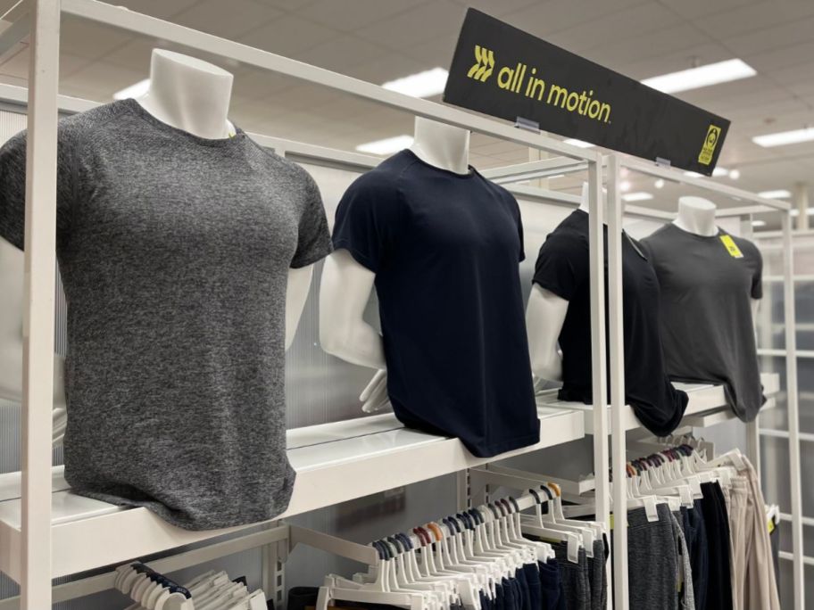 All in Motion Men's Tees on display at Target