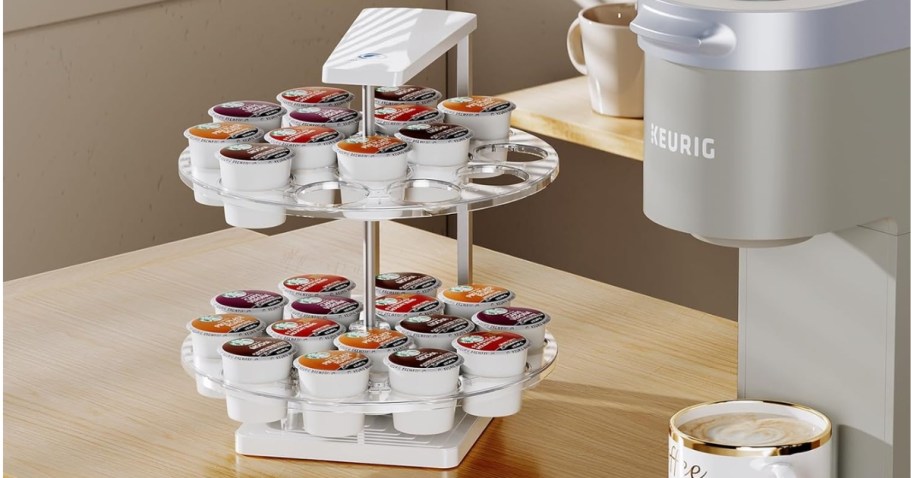 K-Cup Organizer Only $8.99 on Amazon | Rotates & Holds 30 K-Cups