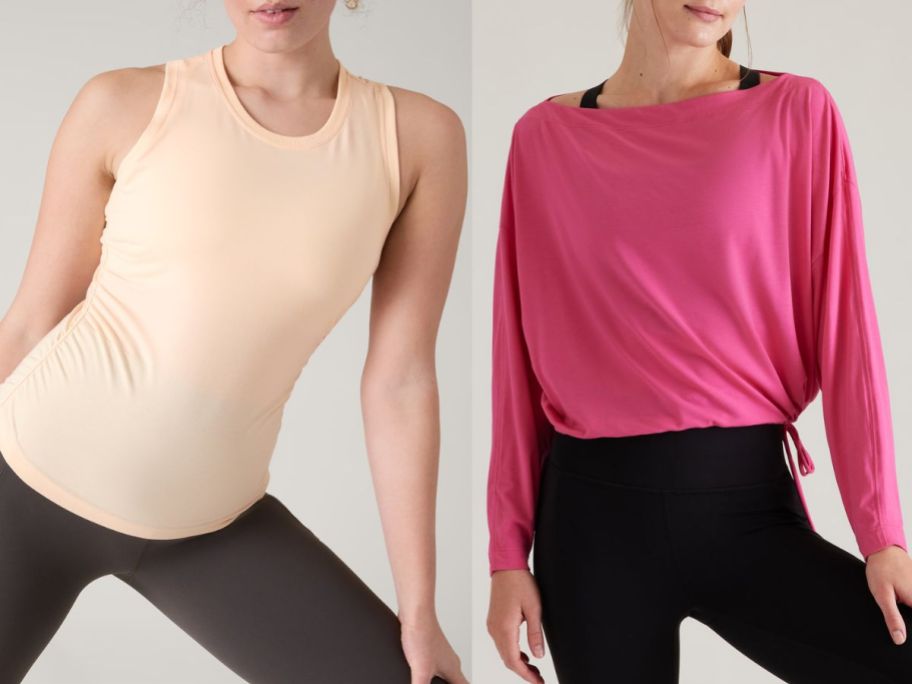 Stock images of two women wearing Athleta Tops