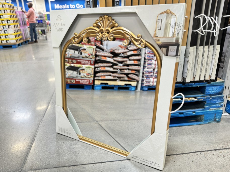 gold wall mirror in box at sam's club