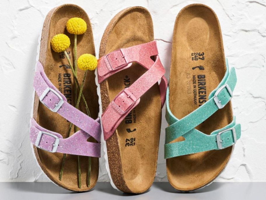 Birkenstock Yao Sandals in 3 glitter fashion colors