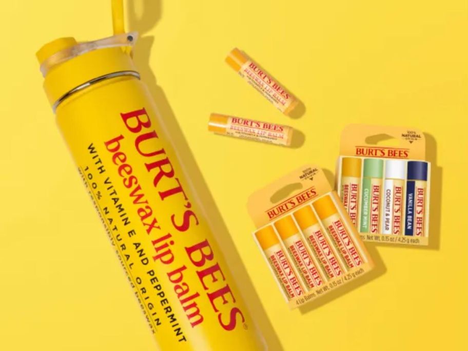 Burts Bees Water Bottle and 2 4-packs of Lip Balm