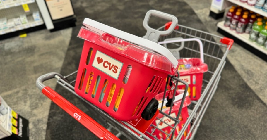 cvs kids shopping cart in regular sized cvs shopping cart