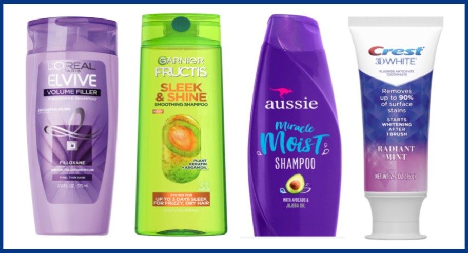 hair care products and toothpaste
