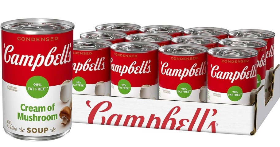 stock image of Campbell’s 98% Fat Free Cream of Mushroom 10.75oz 12-Pack