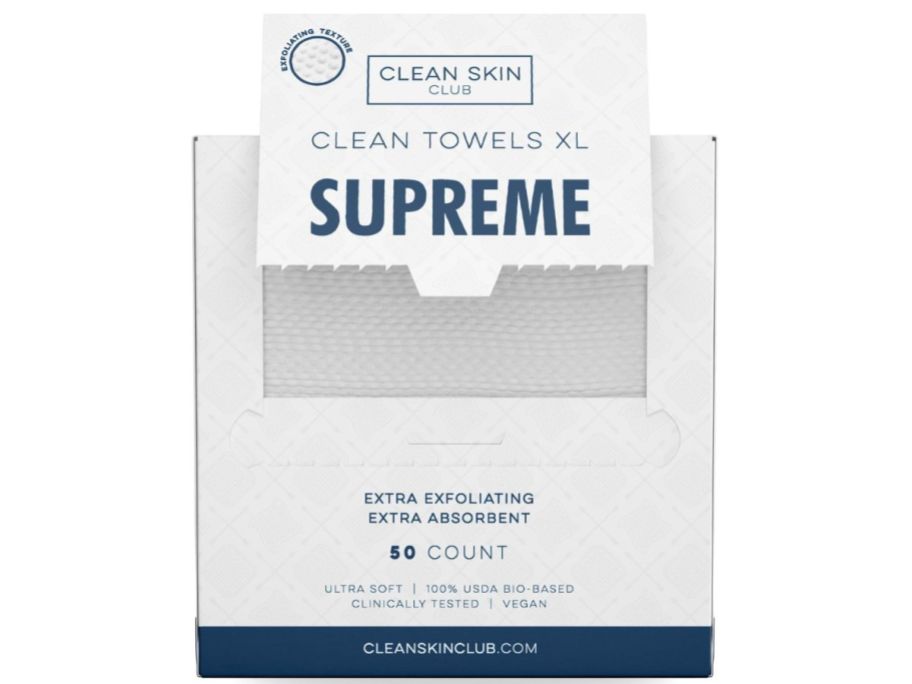 Clean Skin Club Clean Towels Supreme Disposable Makeup Remover Wipes 50-Count