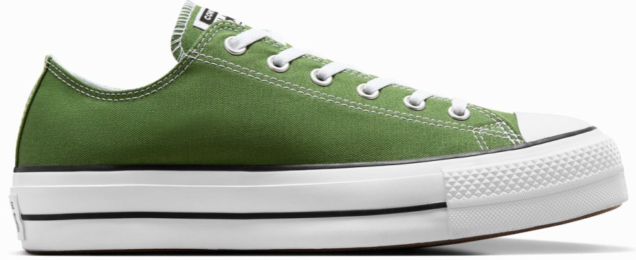 mossy green color adult platform low top chuck taylor shoe