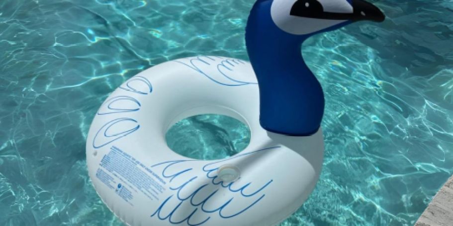 Cool Solar-Powered Light-Up Peacock Pool Float Only $16.96 on Amazon