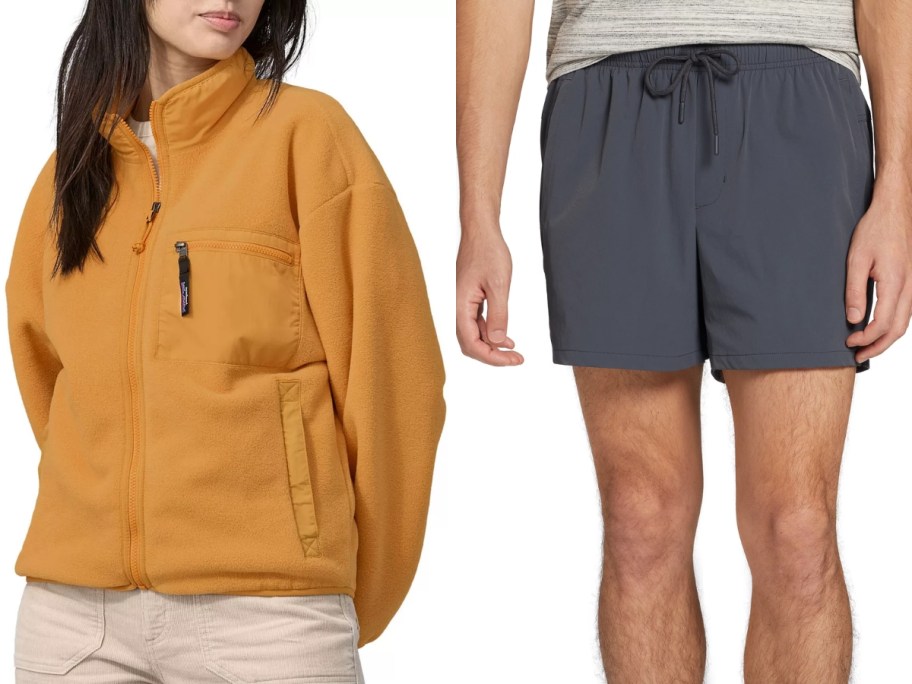 patagonia women's jacket and vrst men's shorts