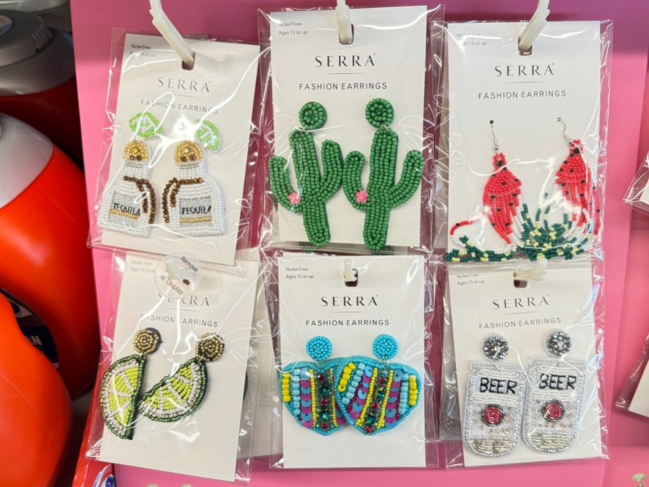 Display of 6 fashion earring from ALDIS