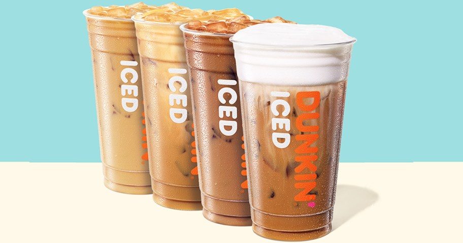 4 NEW Dunkin’ Iced Coffees Available Today for Rewards Members