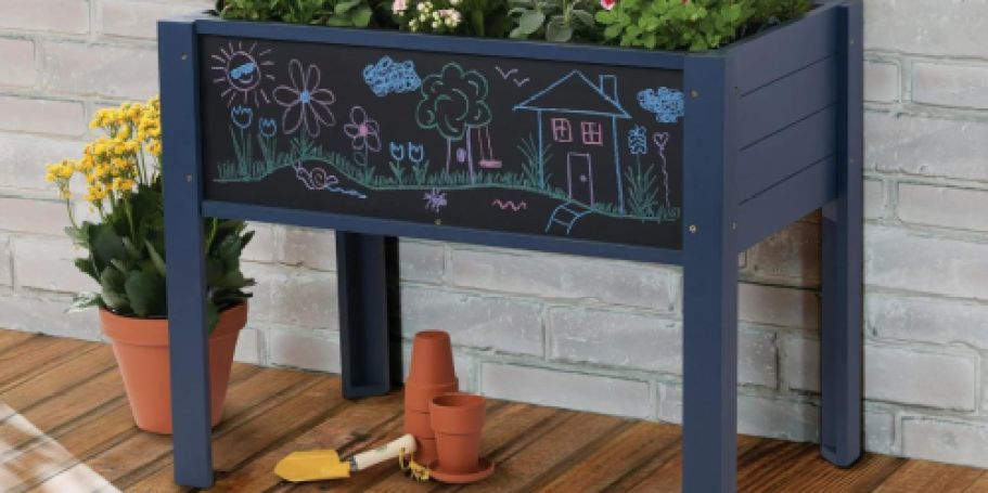 Adorable Raised Wooden Garden Bed with Chalkboard Only $55 Shipped on Walmart.com