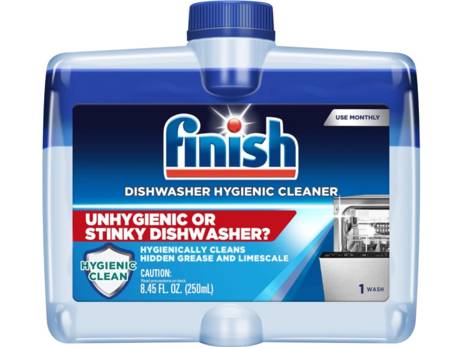 Finish brand dishwasher cleaner in a bottle