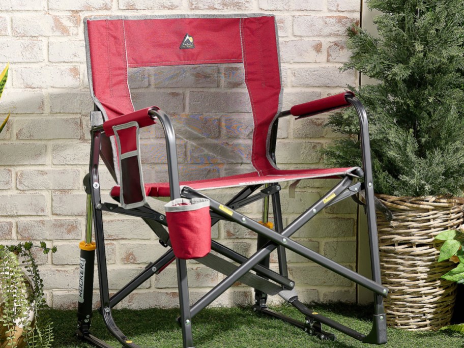 red GCI Outdoor Freestyle Pro Rocking Chair
