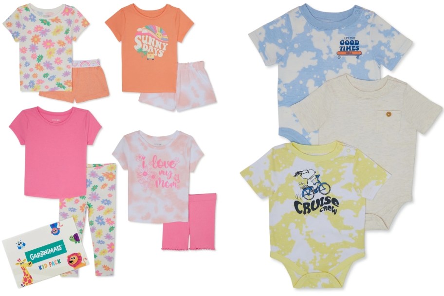 garanimals baby girls mix and match outfits and boys bodysuits