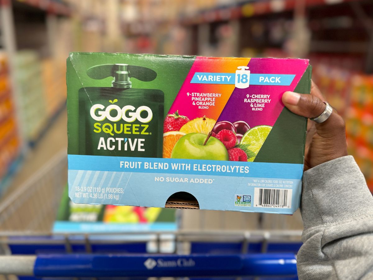 GoGo squeeZ Active Fruit Blend with Electrolytes 18-Pack Only $14.98 at Sam’s Club