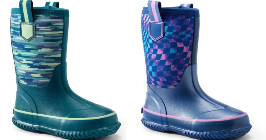 toddler's rain boots in different prints and colors