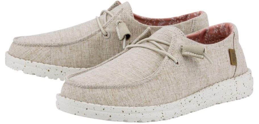 pair of taupe sneakers