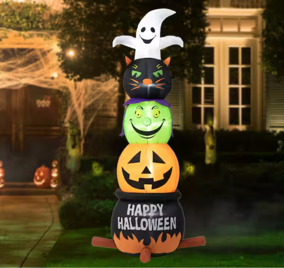Inflatable Halloween Decoration with ghosts and jack o lanterns