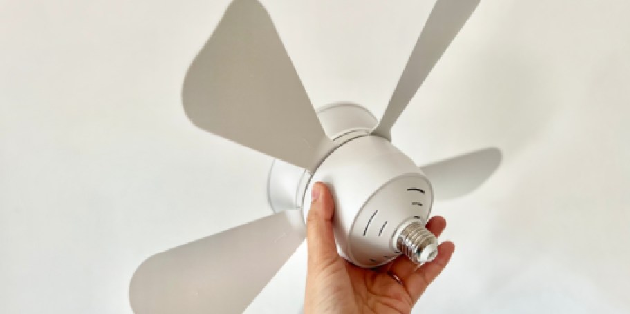 Socket Ceiling Fan Just $24.99 Shipped on Amazon | Screws In Like a Light Bulb