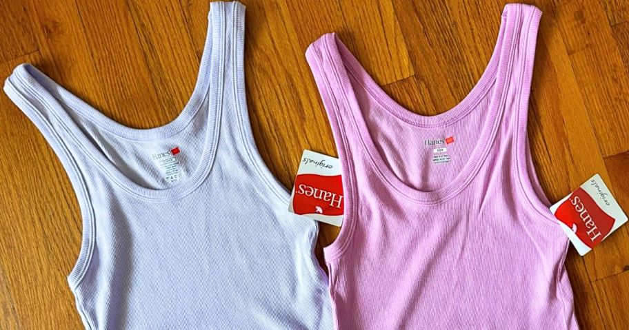 Two Hanes Cropped Tank tops