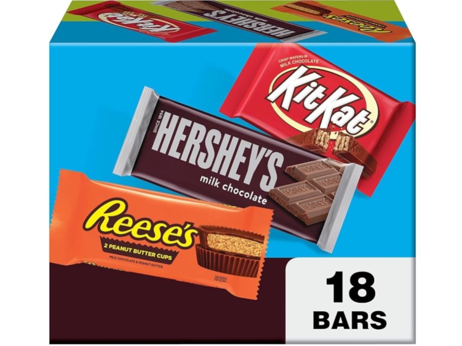 Hershey's, Kit Kat, & Reese's Assorted Full-Size Candy Bars 18-Count box