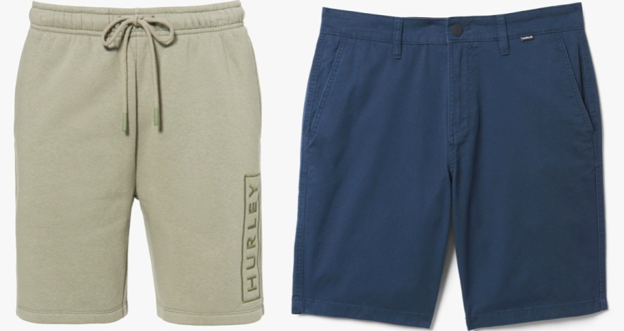green and blue pairs of shorts
