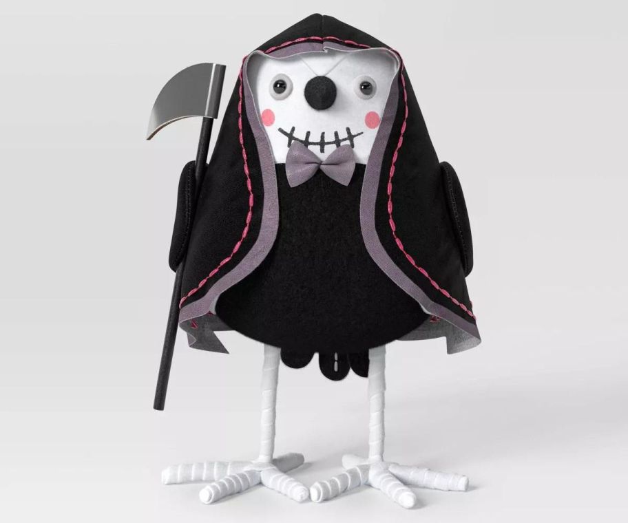 Hyde & EEK! Boutique Featherly Friend Felt Bird 'Hoodie' Halloween Decorative Figurine stock image