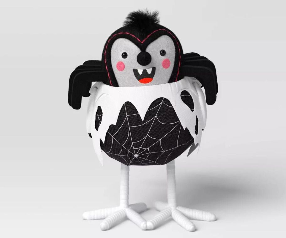 Hyde & EEK! Boutique Featherly Friend Felt Bird 'Skitter' Halloween Decorative Figurine stock image
