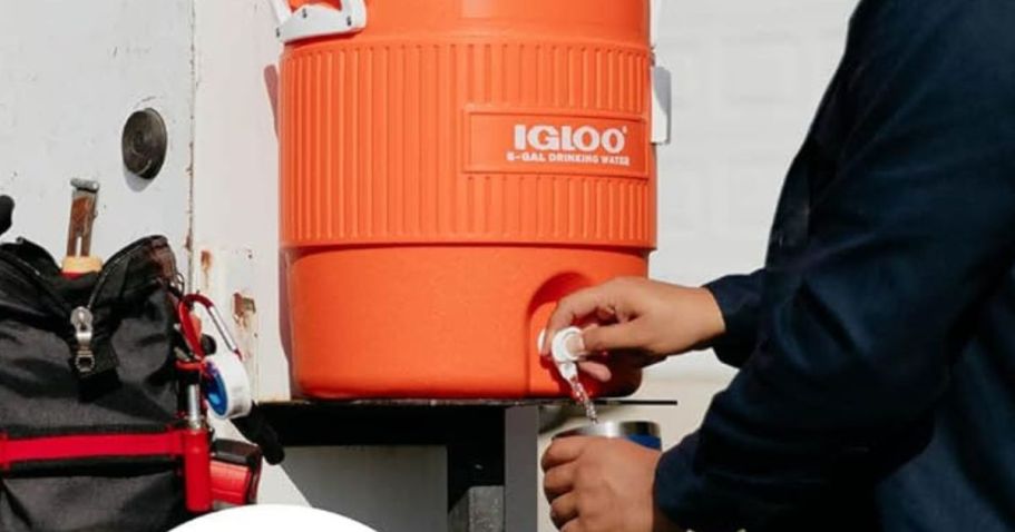 IGLOO 5-Gallon Beverage Cooler Jug ONLY $24.98 (Regularly $40) – Doubles as a Seat!