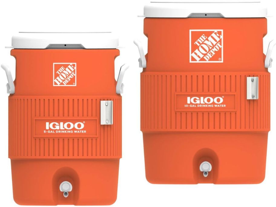 Stock images of 2 Home Depot Branded Igloo Cooler Jugs