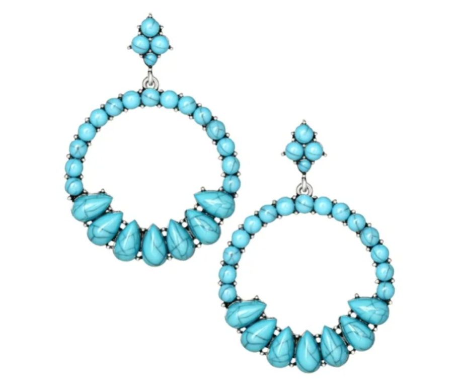 The new Jessica Simpson Faux Turquoise Hoop Earrings available through the Walmart Jessica Simpson Collection